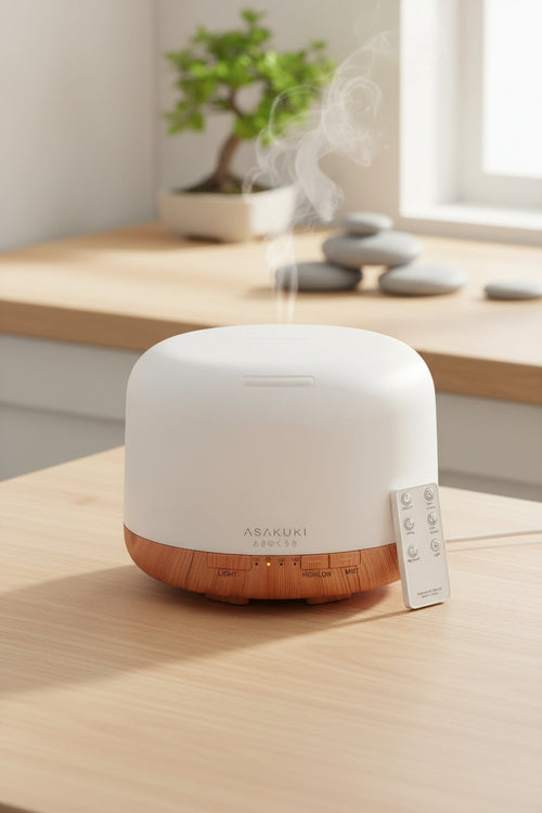 500ml Ultrasonic Aroma Diffuser with Remote Control – LED Lights, Timer, and Auto-Shutoff